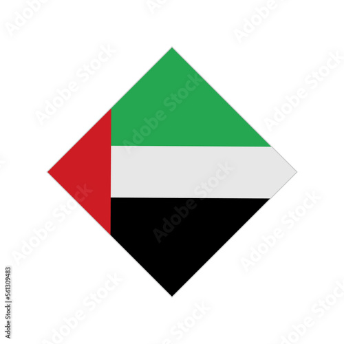 Flag of the United Arab Emirates in the shape of a diamond. Vector. Free Download Flag of the United Arab Emirates in the shape of a diamond. Vector. - GFXLoad