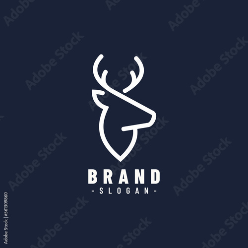 deer head logo design vector