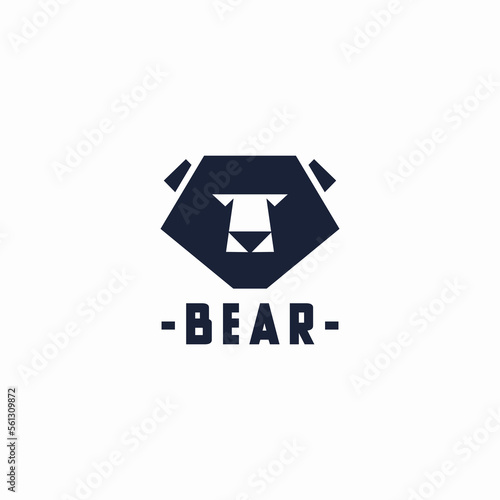 minimalist bear head logo vector
