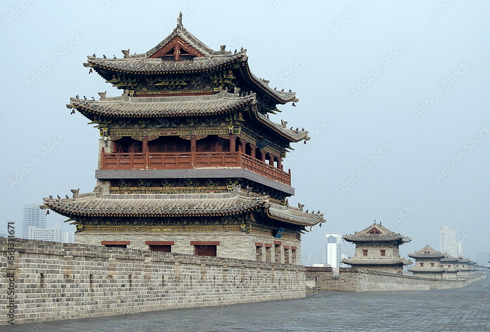 Datong, view of the city wall, China Datong, view of the city wall, China