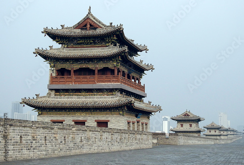 Datong, view of the city wall, China photo
