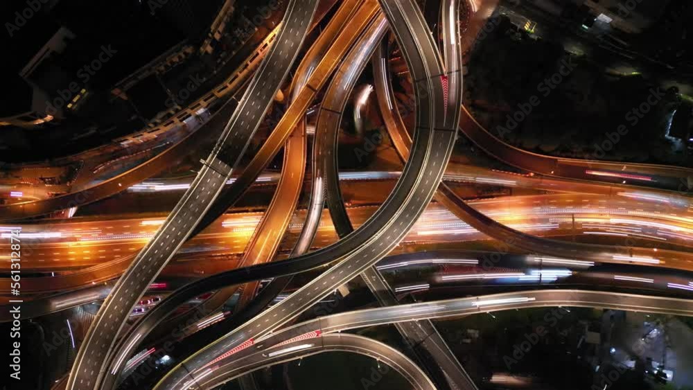 Night motion light trail of car traffic at DASH Highway Night motion light trail of car traffic at DASH Highway