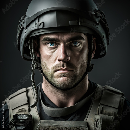 Swat Team Portrait-Generative AI © simon