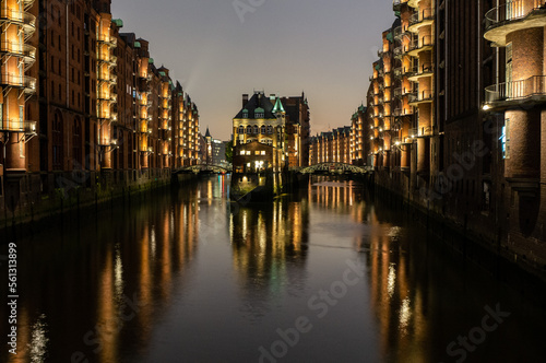 Speicherstadt Hamburg bei Nacht
