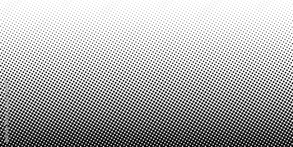 Monochrome Dots Background. Fade Texture. Vintage Pop-art Backdrop. Grunge Black and White Overlay. Vector illustration	 - obrazy, fototapety, plakaty 