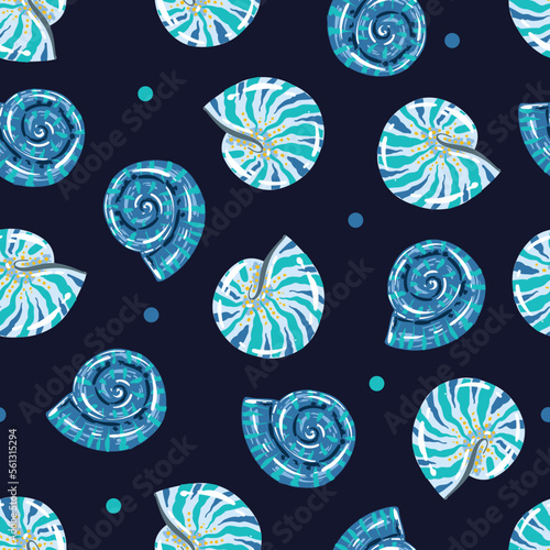 Beautiful seashellsSeamless pattern