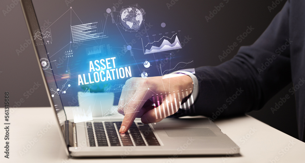 Businessman working on laptop, business concept Businessman working on laptop, business concept