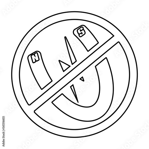 Magnet restriction line icon
