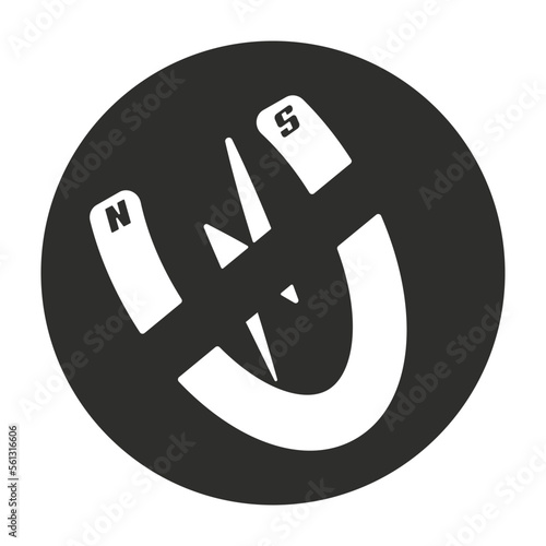 No magnet allowed sign. Vector
