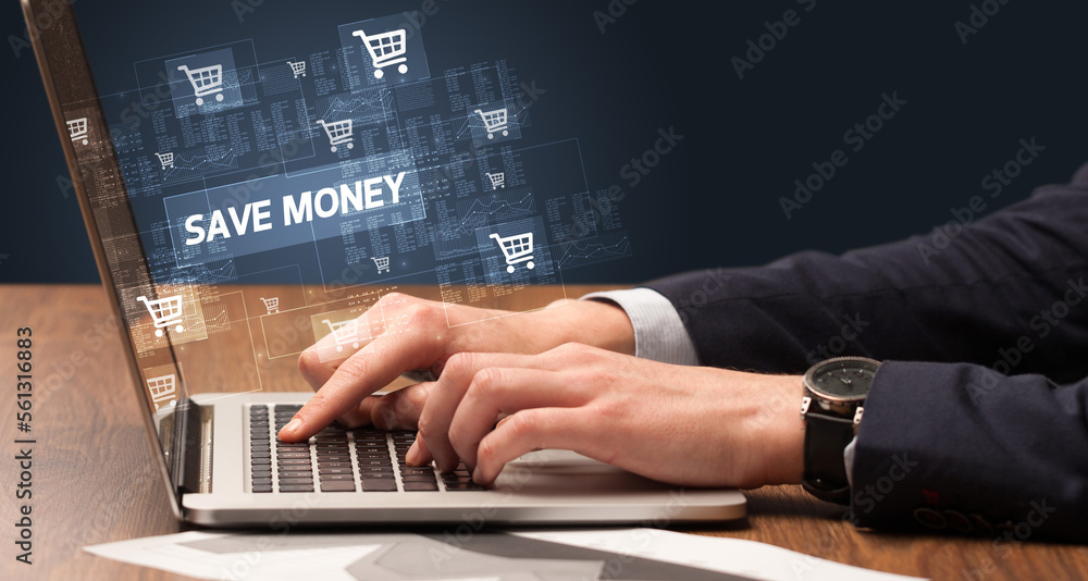 Businessman working on laptop concept Businessman working on laptop concept