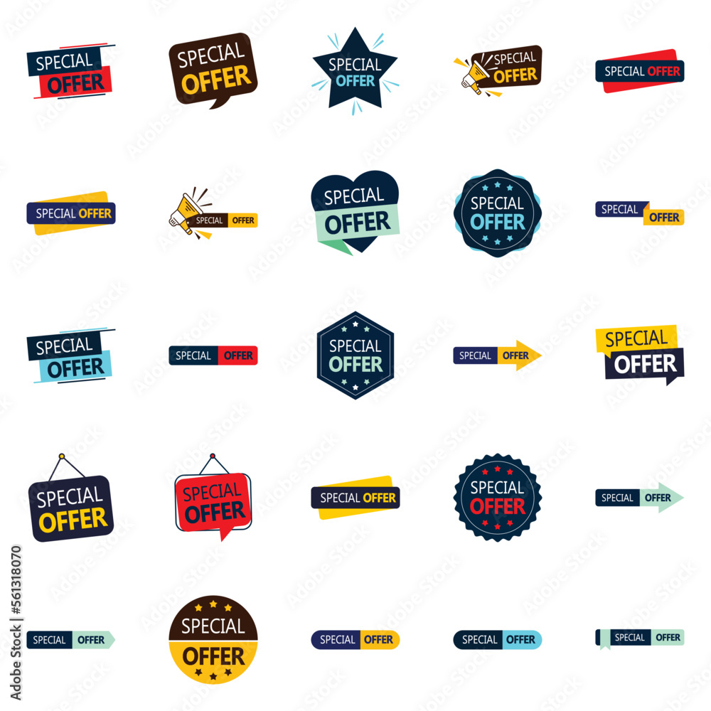 25 Professional Vector Designs in the Special Offer Bundle  Perfect for Promotions and Advertising