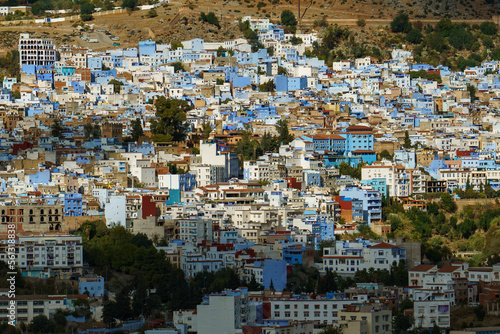 Morocco. Chefchaouen. The colored houses of the village © BTWImages
