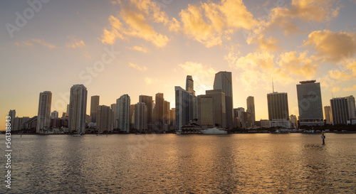city skyline at sunset miami downtown clouds sky summer  © Alberto GV PHOTOGRAP