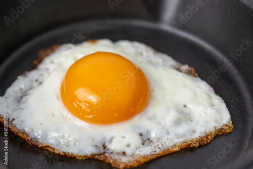 fried eggs in a frying pan