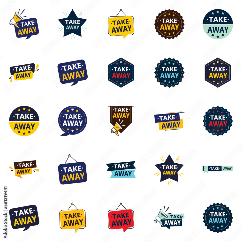 The Take Away Vector Collection 25 Flexible Designs for Food Delivery and Takeaway Advertising