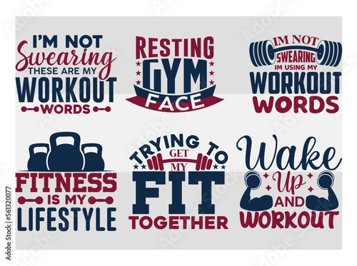 I m Not Swearing These Are My Workout Words  Resting Gym Face  I m Not Swearing I m Using My Workout Words  Fitness Is My Lifestyle  Wake Up And Workout  Gym T-shirt Design  Gym Quotes