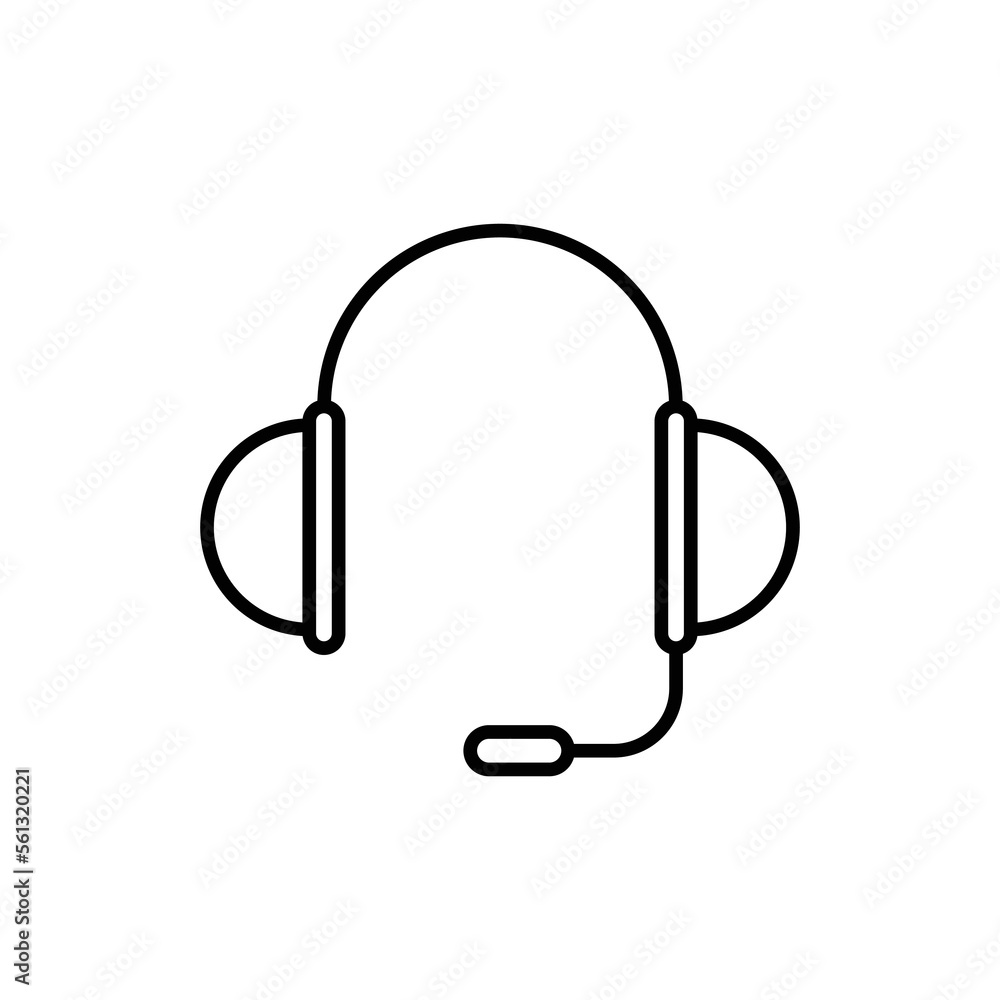 headset icon. outline icon headset icon. outline icon