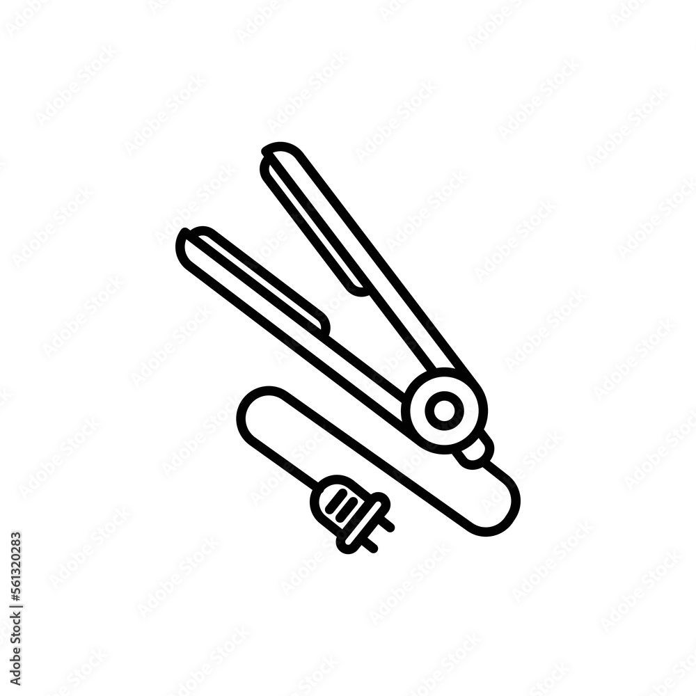 hair clamp icon. outline icon hair clamp icon. outline icon