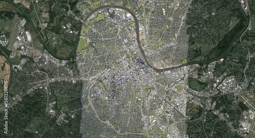 Fototapeta Naklejka Na Ścianę i Meble -  Tennessee USA HD High Resolution Satellite Image zoom in view