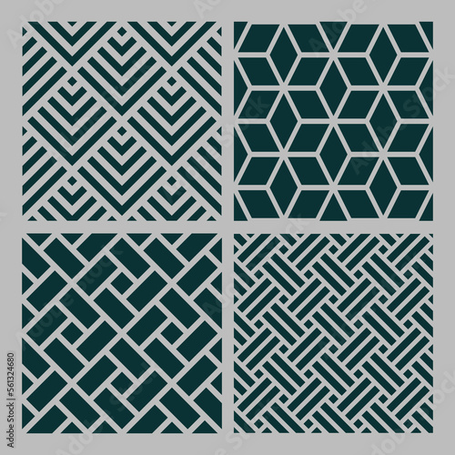 stylish set of abstract geometric patterns ceramic mosaic texture