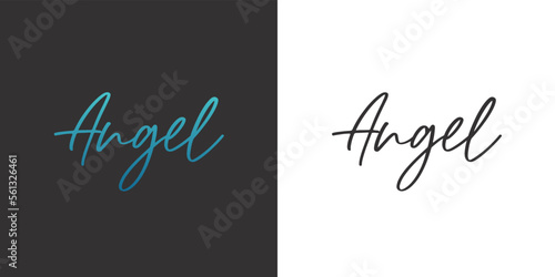 Angel name word lettering elegant minimalism print