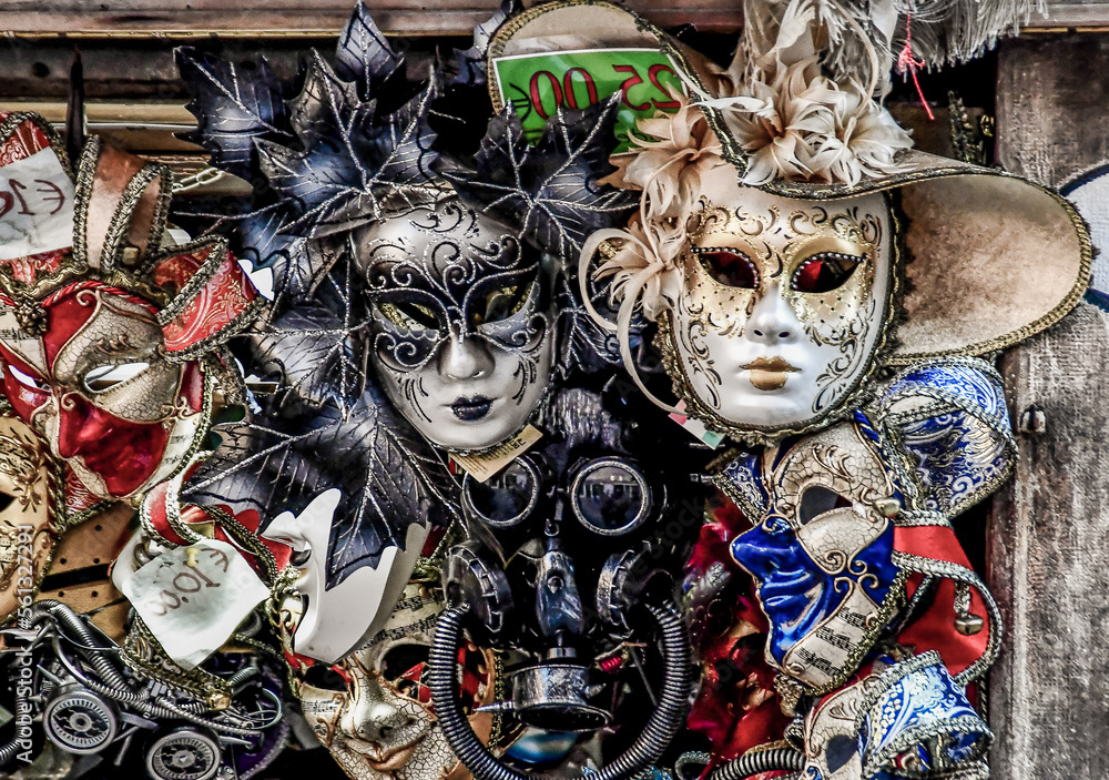 venetian carnival mask on black background, digital photo pictur