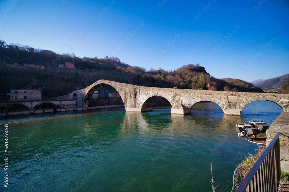 bridge over the river image taken in ponte del diavolo, borgo a mozzano, tuscany , italy bridge over the river image taken in ponte del diavolo, borgo a mozzano, tuscany , italy