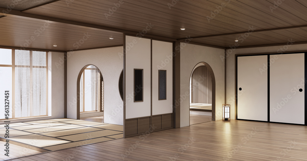 Muji style, Empty wooden room,Cleaning japandi room interior, Muji style, Empty wooden room,Cleaning japandi room interior,
