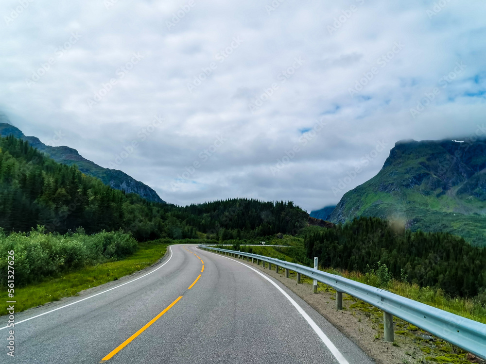 road to the mountains , image taken in Norway, Scandinavia, North Europe