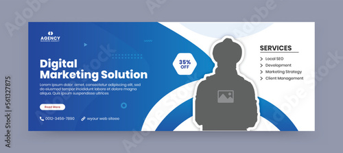 Digital marketing corporate business webinar social media facebook cover web banner template
