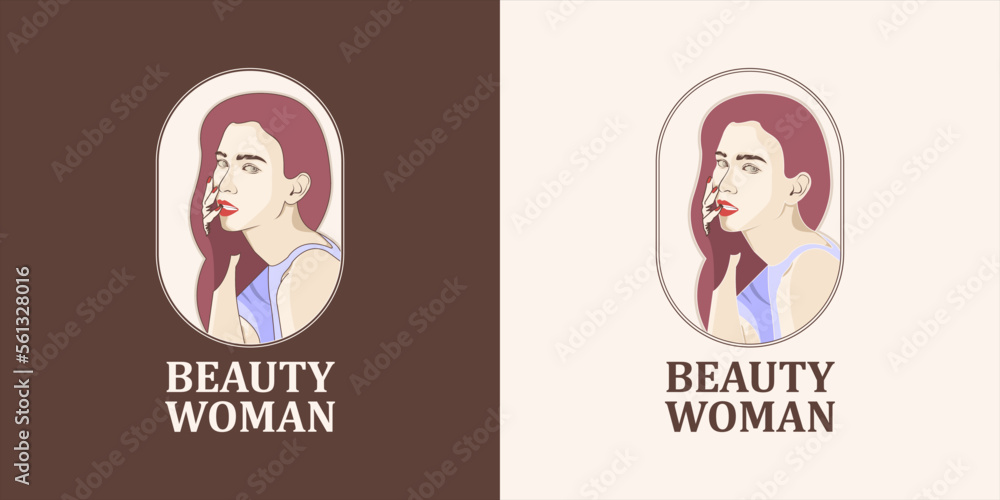 Beautiful women aesthetic logo template Beautiful women aesthetic logo template