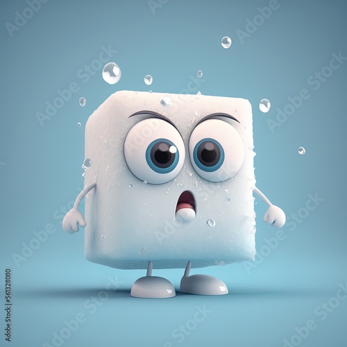 Cute Cartoon Ice Cube (Gene...