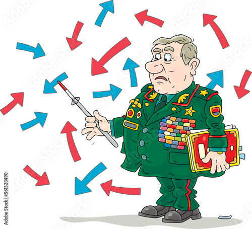 Angry staff general with a ...