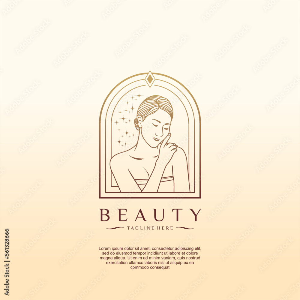 female beauty and skin care line art design female beauty and skin care line art design
