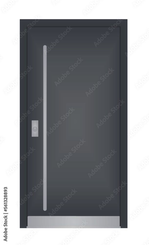 Grey outdoor door. vector illustration