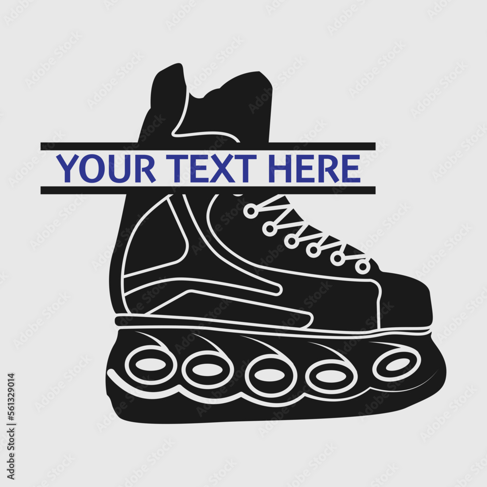 Hockey Skate Monogram SVG Cut File, Puck Svg, Sticks Svg, Ice Hockey