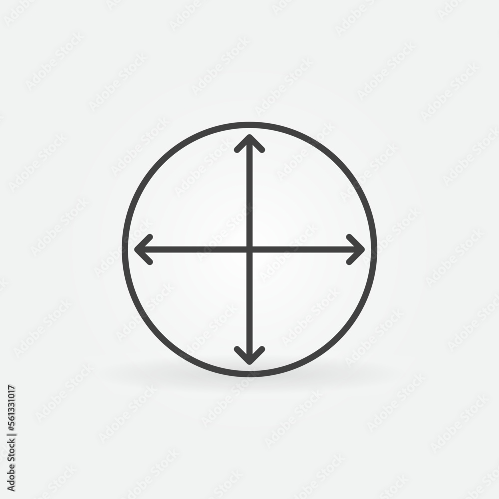 Circle Area vector concept minimal line icon or symbol Circle Area vector concept minimal line icon or symbol