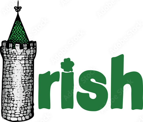 saint patricks design with castle towe