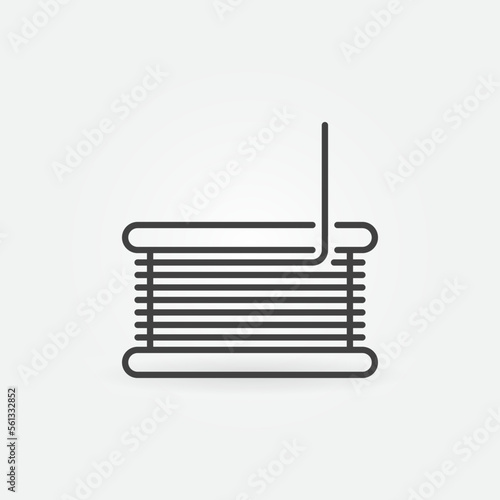 Filament Plastic Material for 3D printer vector concept thin line icon