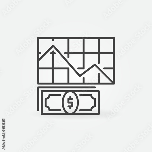 Financial Crisis and Dollar Inflation vector thin line concept icon
