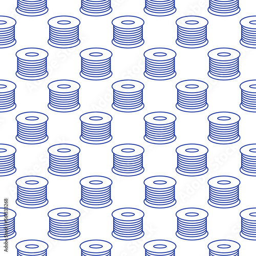 Filament Plastic Material vector concept seamless pattern in outline style