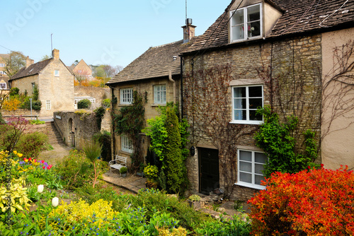 Scenic Chipping Steps of the Cotswolds village of Tetbury during springtime, England photo