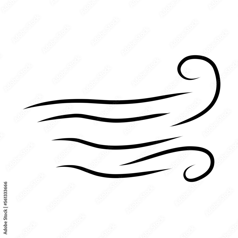Doodle Wind Vector Line Doodle Wind Vector Line
