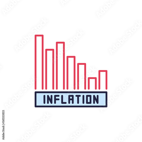 Inflation Graph or Chart vector concept colored icon