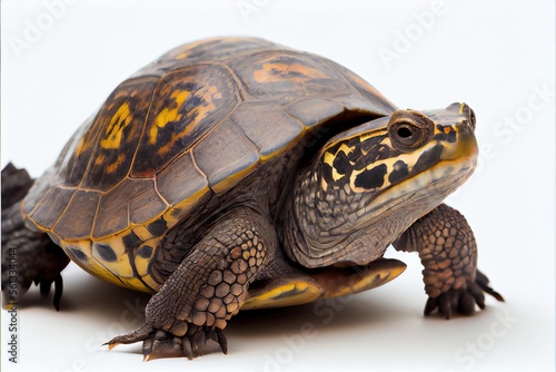 Close up of a Musk Turtle isolated on a white background