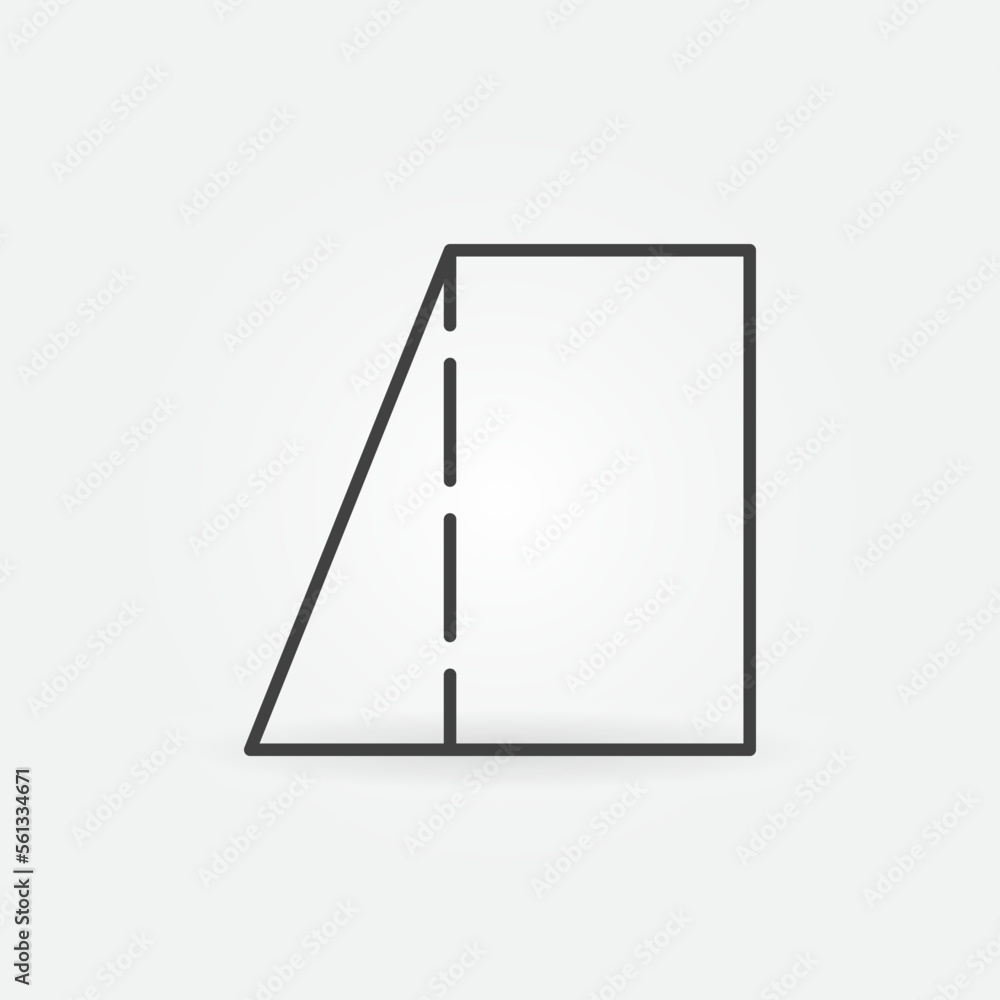 Rectangular Trapezoid vector geometric shape concept outline icon Rectangular Trapezoid vector geometric shape concept outline icon