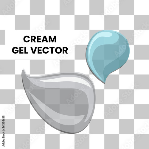 Gel Smears Cosmetics Skin Care Lotion Cream Texture Transparent Illustration Clip art Design Vector