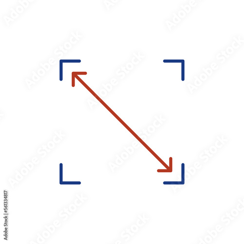 Scaling vector thin line concept colored simple icon or sign