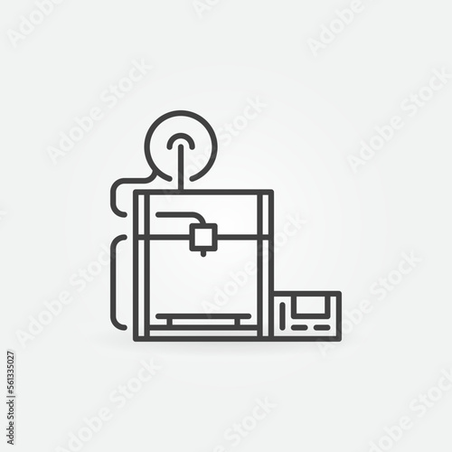 Three-Dimensional Printer vector Additive Manufacturing linear icon