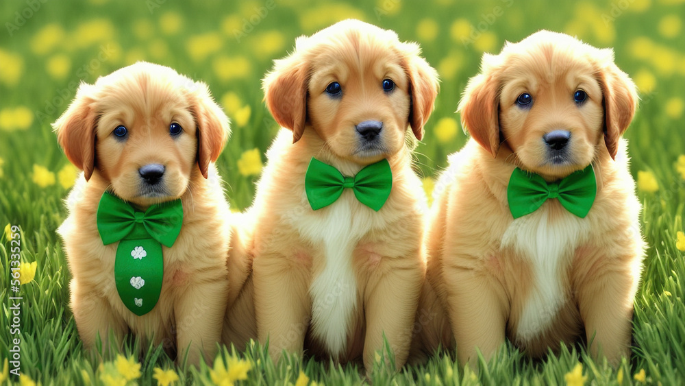 Golden retriever puppy with bow tie clearance